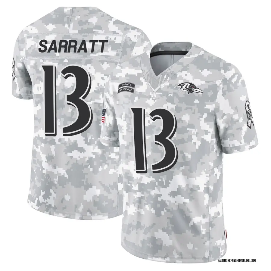 Arctic Camo Men's Elijah Sarratt Baltimore Ravens Limited 2024 Salute to Service Jersey