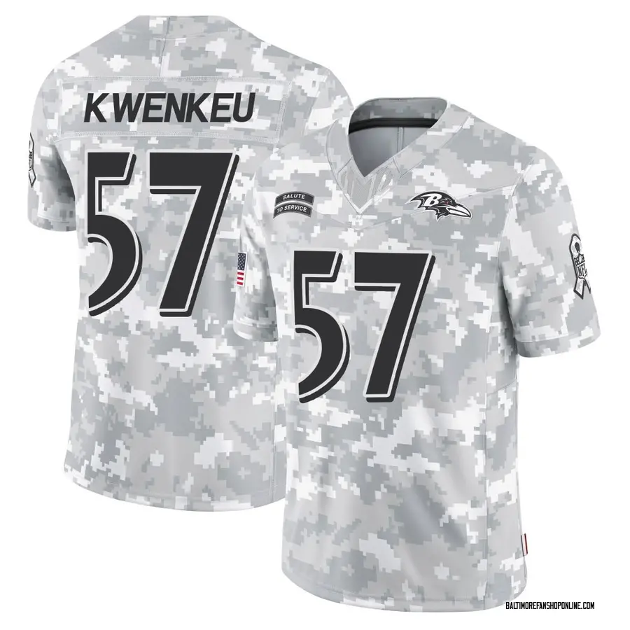 Arctic Camo Youth William Kwenkeu Baltimore Ravens Limited 2024 Salute to Service Jersey