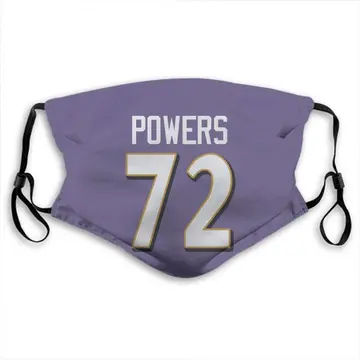 Ben Powers Name & Number Purple Baltimore Ravens Face Mask