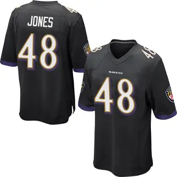 Black Men's Carl Jones Baltimore Ravens Game Jersey
