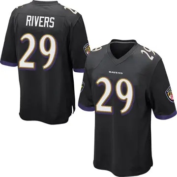 Black Men's Chandler Rivers Baltimore Ravens Game Jersey
