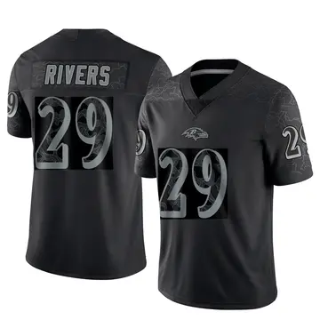 Black Men's Chandler Rivers Baltimore Ravens Limited Reflective Jersey