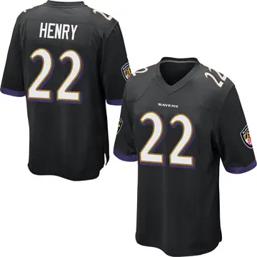 Black Men's Derrick Henry Baltimore Ravens Game Jersey