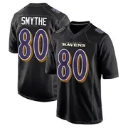 Black Men's Durham Smythe Baltimore Ravens Game Carbon Fashion Jersey