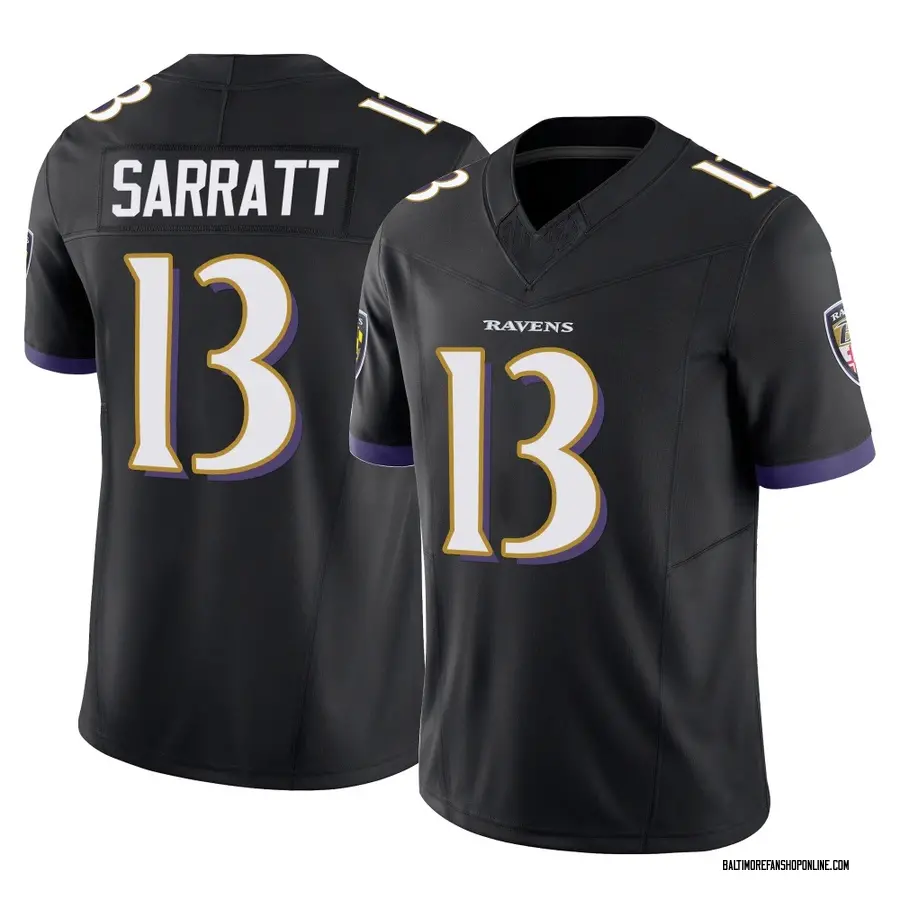 Black Men's Elijah Sarratt Baltimore Ravens Limited Vapor F.U.S.E. Jersey