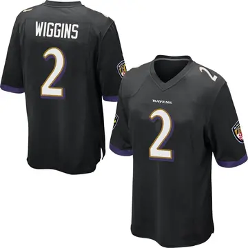 Black Men's Nate Wiggins Baltimore Ravens Game Jersey