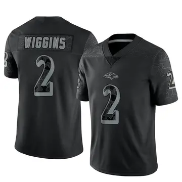 Black Men's Nate Wiggins Baltimore Ravens Limited Reflective Jersey