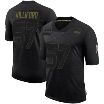 Black Men's Reid Williford Baltimore Ravens Limited 2020 Salute To Service Jersey