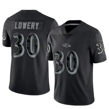 Black Men's Reuben Lowery Baltimore Ravens Limited Reflective Jersey