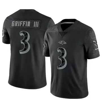 Black Men's Robert Griffin III Baltimore Ravens Limited Reflective Jersey
