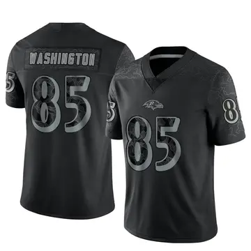 Black Men's Scotty Washington Baltimore Ravens Limited Reflective Jersey