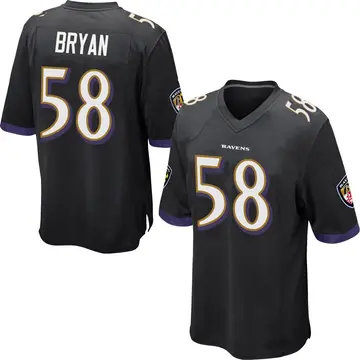 Black Men's Taven Bryan Baltimore Ravens Game Jersey