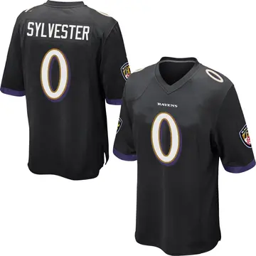 Black Men's Trevonte Sylvester Baltimore Ravens Game Jersey