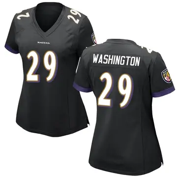 Black Women's Ar'Darius Washington Baltimore Ravens Game Jersey