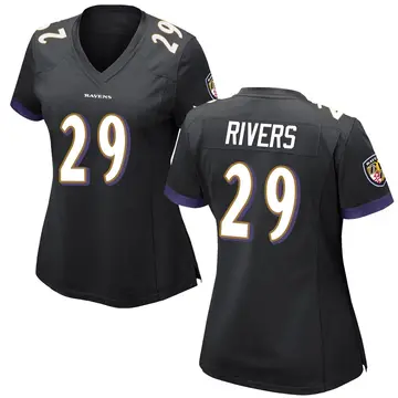 Black Women's Chandler Rivers Baltimore Ravens Game Jersey