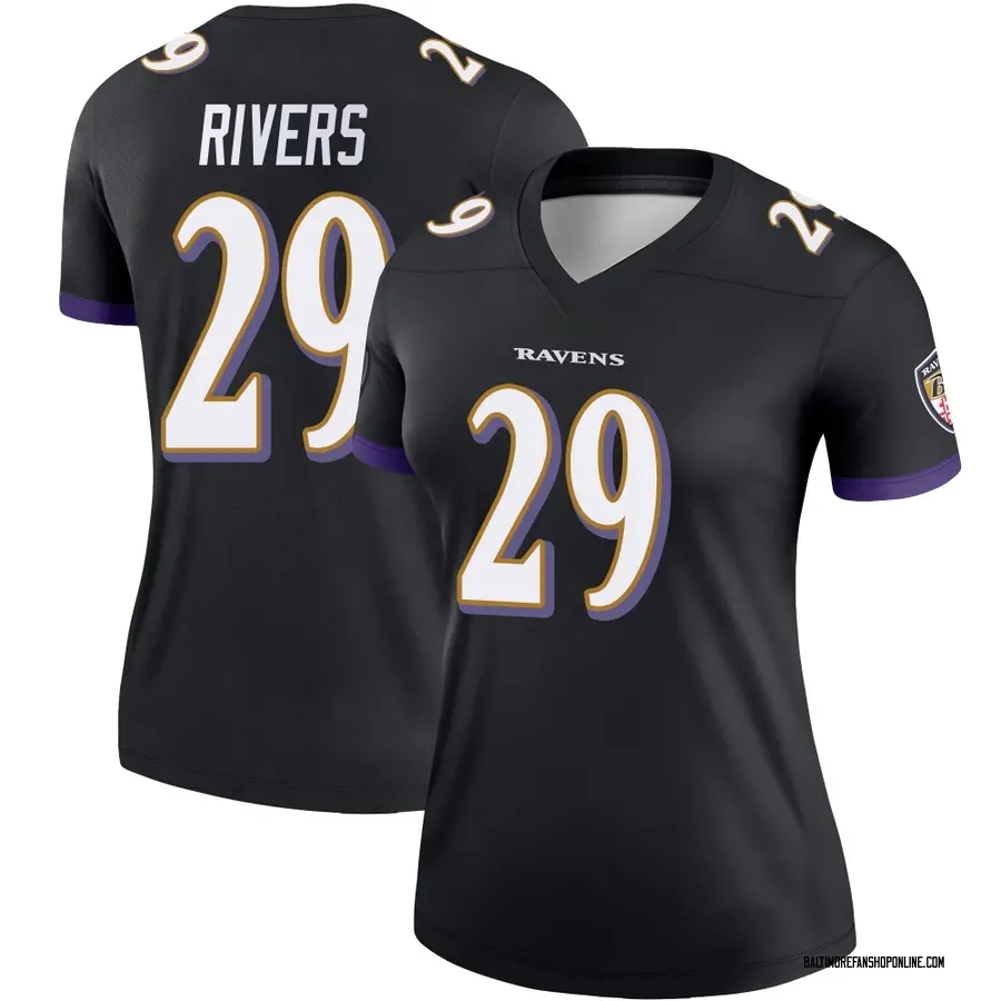 Black Women's Chandler Rivers Baltimore Ravens Legend Jersey