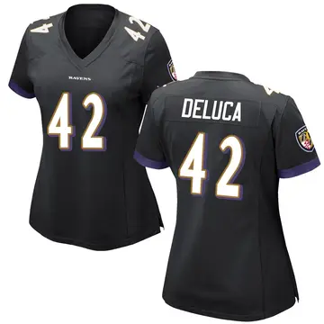 Black Women's Dominic DeLuca Baltimore Ravens Game Jersey