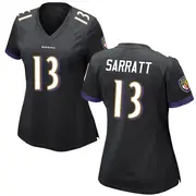 Black Women's Elijah Sarratt Baltimore Ravens Game Jersey