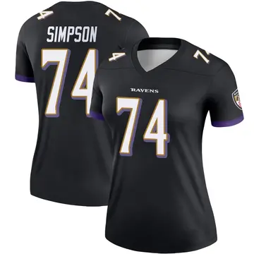 Black Women's John Simpson Baltimore Ravens Legend Jersey