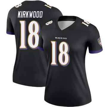 Black Women's Keith Kirkwood Baltimore Ravens Legend Jersey