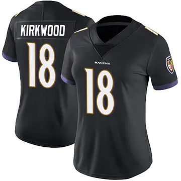 Black Women's Keith Kirkwood Baltimore Ravens Limited Alternate Vapor Untouchable Jersey