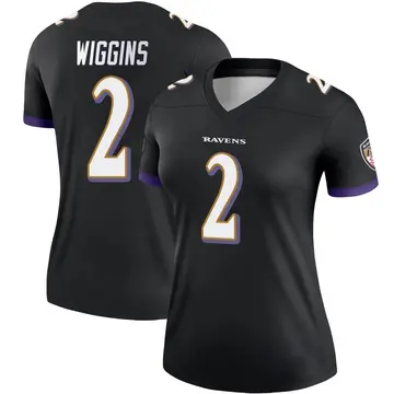 Black Women's Nate Wiggins Baltimore Ravens Legend Jersey