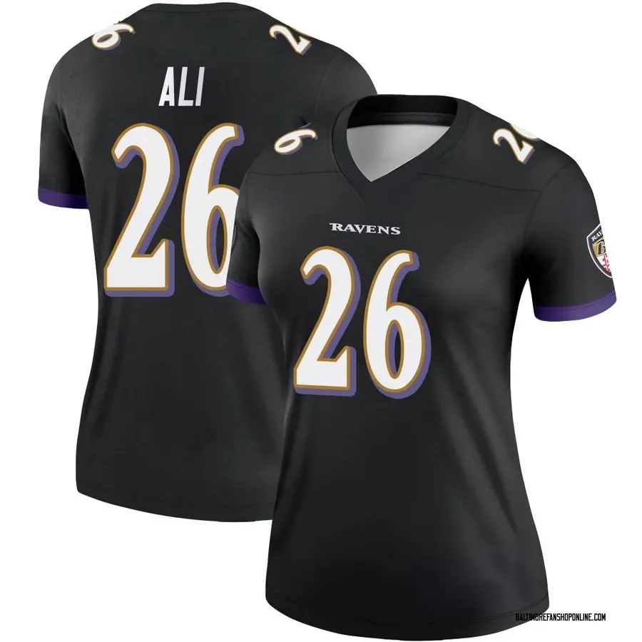 Black Women's Rasheen Ali Baltimore Ravens Legend Jersey