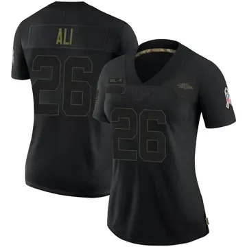 Black Women's Rasheen Ali Baltimore Ravens Limited 2020 Salute To Service Jersey