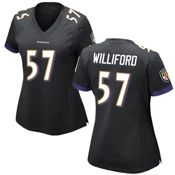 Black Women's Reid Williford Baltimore Ravens Game Jersey