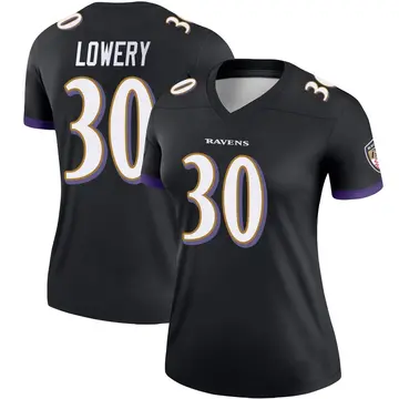 Black Women's Reuben Lowery Baltimore Ravens Legend Jersey