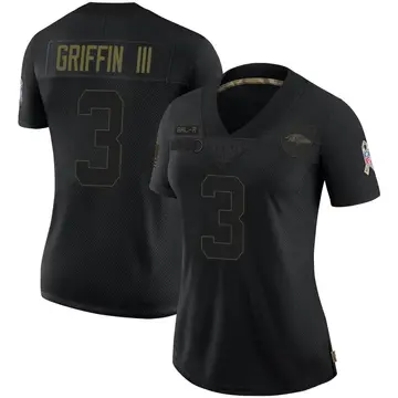 Black Women's Robert Griffin III Baltimore Ravens Limited 2020 Salute To Service Jersey