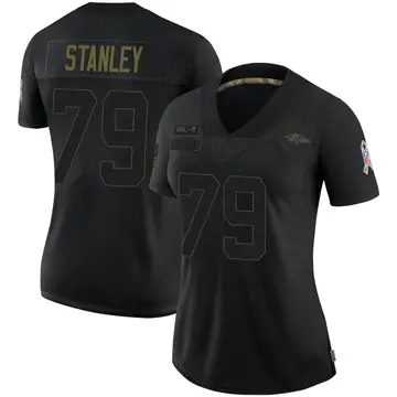 Black Women's Ronnie Stanley Baltimore Ravens Limited 2020 Salute To Service Jersey