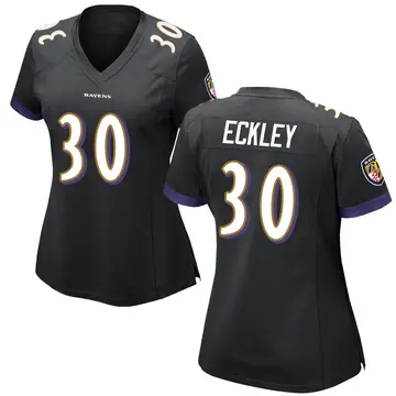 Black Women's Ryan Eckley Baltimore Ravens Game Jersey