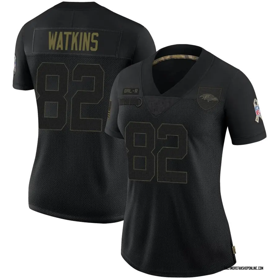 Black Women's Sammy Watkins Baltimore Ravens Limited 2020 Salute To Service Jersey