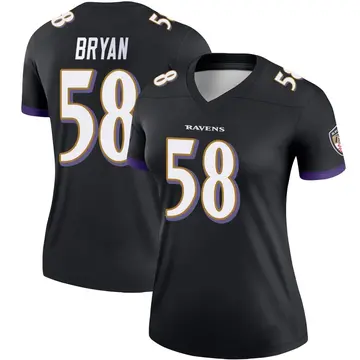 Black Women's Taven Bryan Baltimore Ravens Legend Jersey