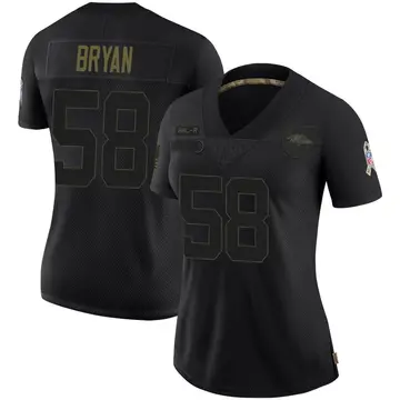 Black Women's Taven Bryan Baltimore Ravens Limited 2020 Salute To Service Jersey