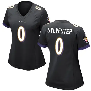 Black Women's Trevonte Sylvester Baltimore Ravens Game Jersey