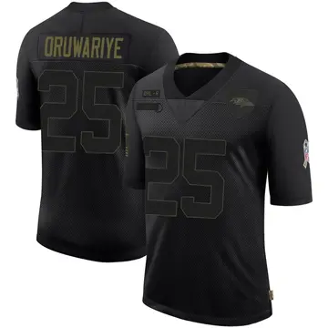 Black Youth Amani Oruwariye Baltimore Ravens Limited 2020 Salute To Service Jersey