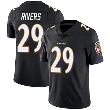 Black Youth Chandler Rivers Baltimore Ravens Limited Alternate Vapor Untouchable Jersey
