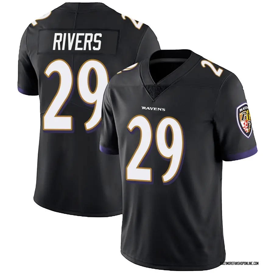 Black Youth Chandler Rivers Baltimore Ravens Limited Alternate Vapor Untouchable Jersey