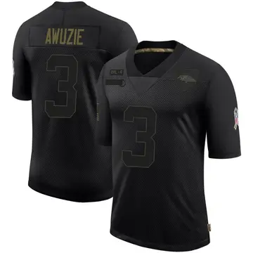 Black Youth Chidobe Awuzie Baltimore Ravens Limited 2020 Salute To Service Jersey