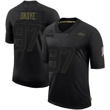 Black Youth CJ Okoye Baltimore Ravens Limited 2020 Salute To Service Jersey