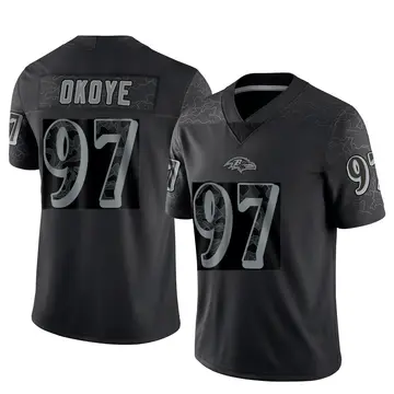 Black Youth CJ Okoye Baltimore Ravens Limited Reflective Jersey