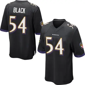 Black Youth Diwun Black Baltimore Ravens Game Jersey