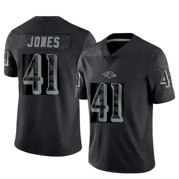 Black Youth Dre'Mont Jones Baltimore Ravens Limited Reflective Jersey
