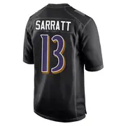 Black Youth Elijah Sarratt Baltimore Ravens Game Carbon Fashion Jersey