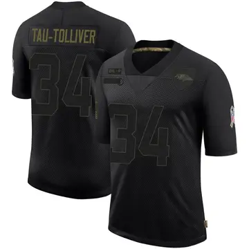 Black Youth Elijah Tau-Tolliver Baltimore Ravens Limited 2020 Salute To Service Jersey