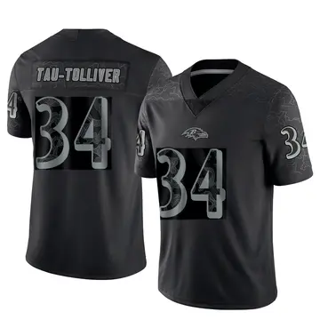 Black Youth Elijah Tau-Tolliver Baltimore Ravens Limited Reflective Jersey