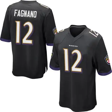 Black Youth Joe Fagnano Baltimore Ravens Game Jersey