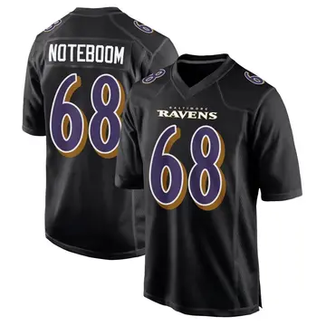 Black Youth Joseph Noteboom Baltimore Ravens Game Carbon Fashion Jersey